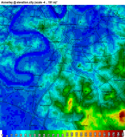 Annerley elevation map