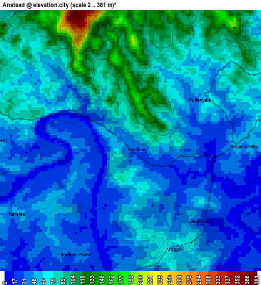 Anstead elevation map