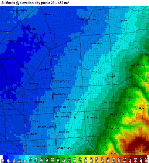 St Morris elevation map