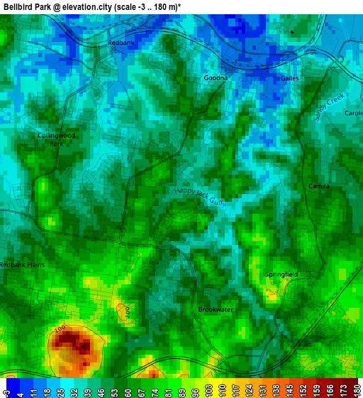 Bellbird Park elevation map