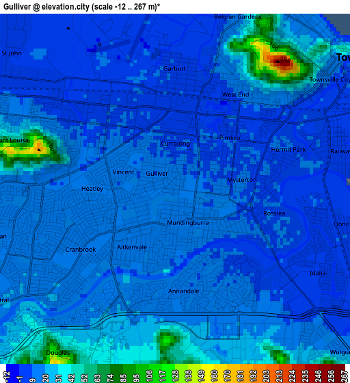 Gulliver elevation map