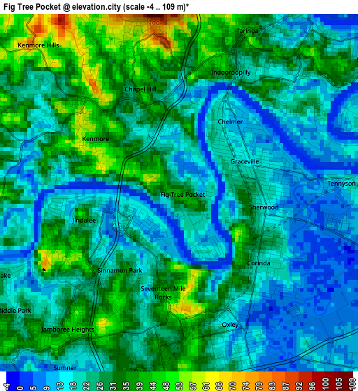 Fig Tree Pocket elevation map