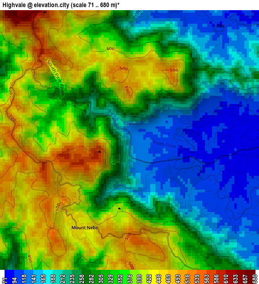 Highvale elevation map