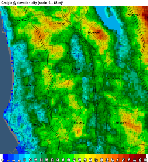 Craigie elevation map