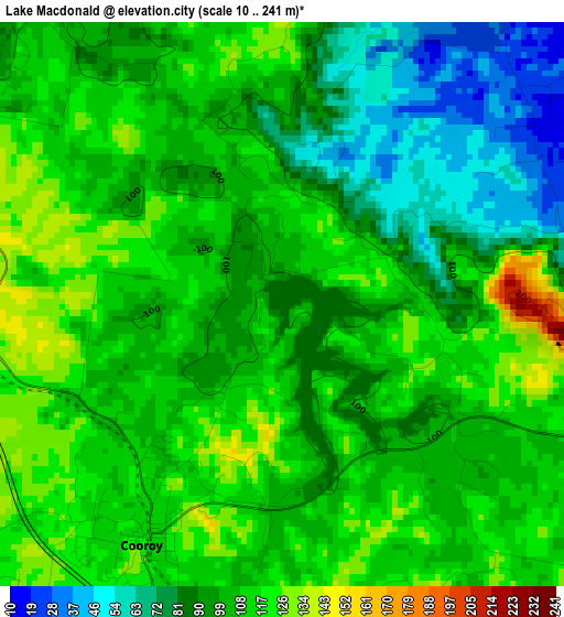 Lake Macdonald elevation map