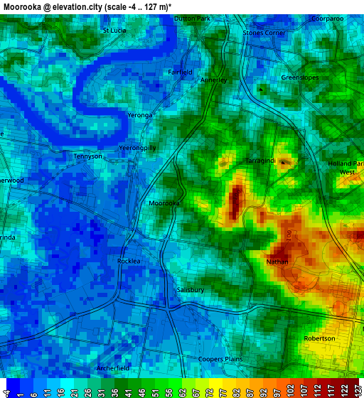 Moorooka elevation map