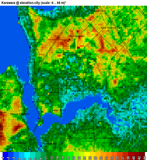 Karawara elevation map