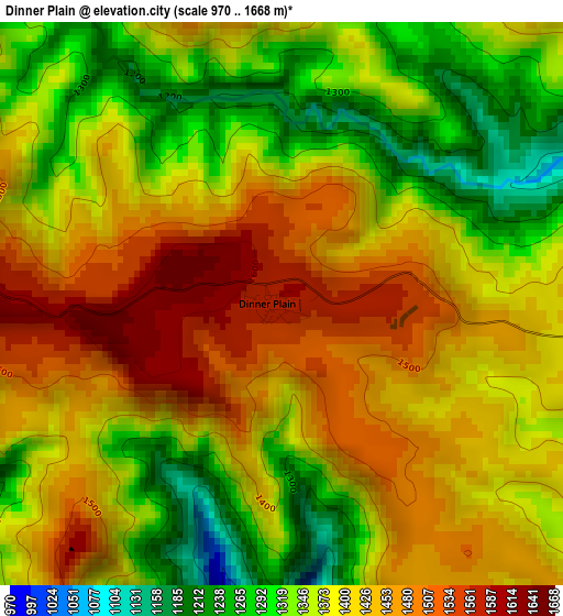 Dinner Plain elevation map