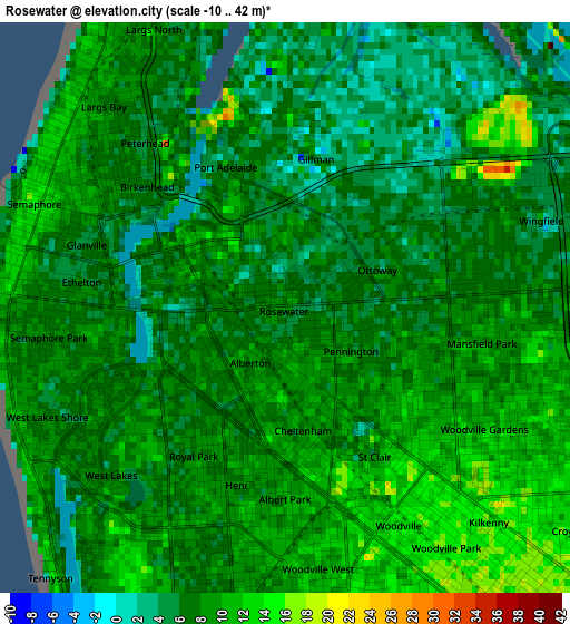 Rosewater elevation map