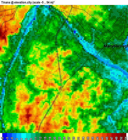 Tinana elevation map