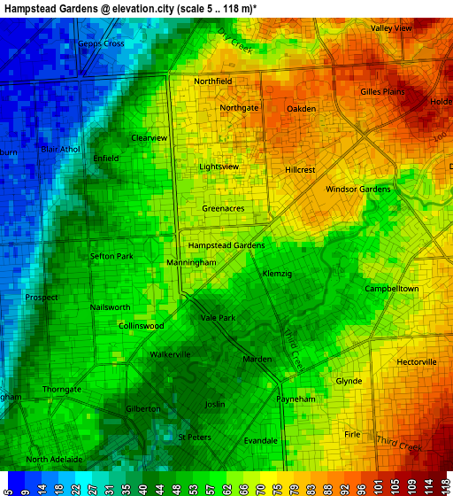 Hampstead Gardens elevation map