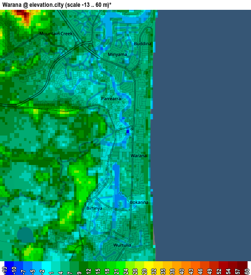 Warana elevation map