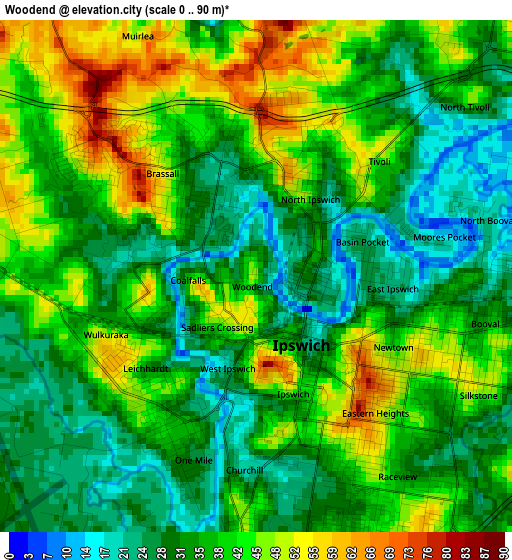 Woodend elevation map