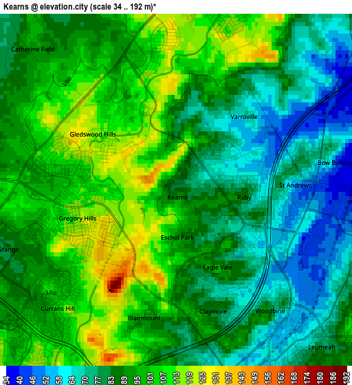 Kearns elevation map