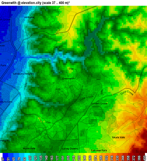 Greenwith elevation map