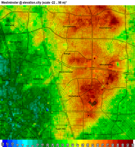 Westminster elevation map