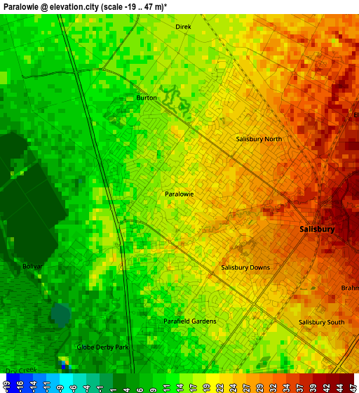 Paralowie elevation map