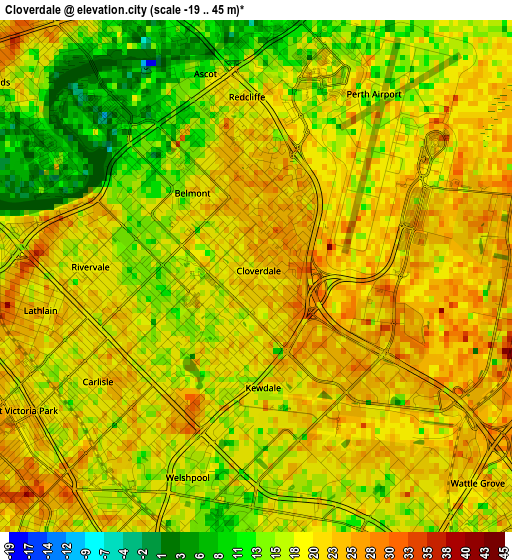 Cloverdale elevation map