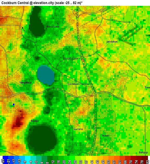 Cockburn Central elevation map