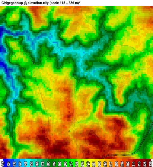 Gidgegannup elevation map