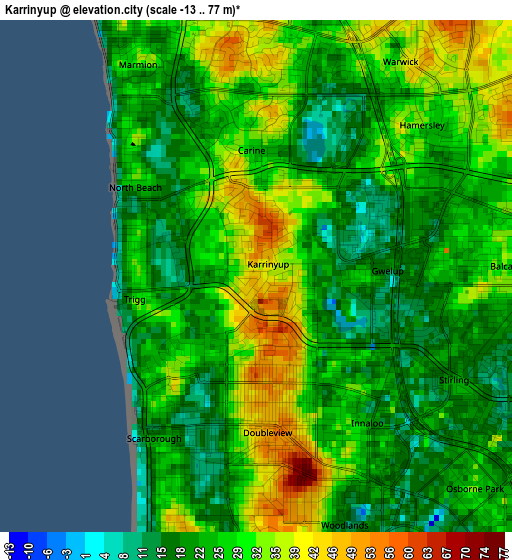 Karrinyup elevation map