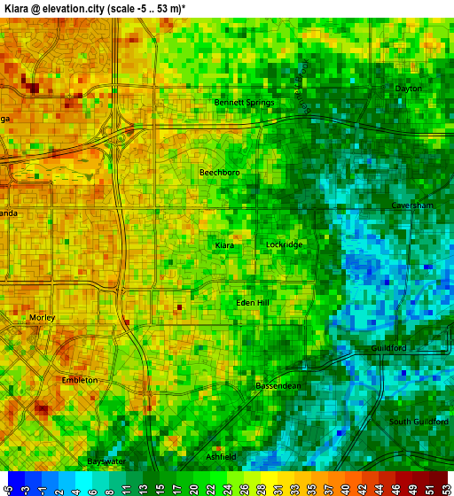 Kiara elevation map