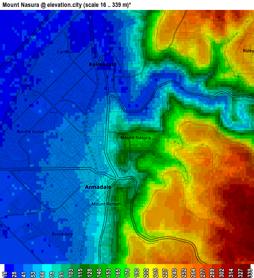 Mount Nasura elevation map