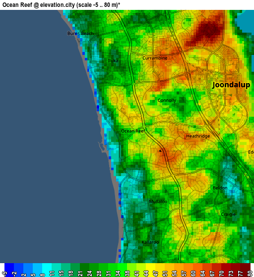 Ocean Reef elevation map