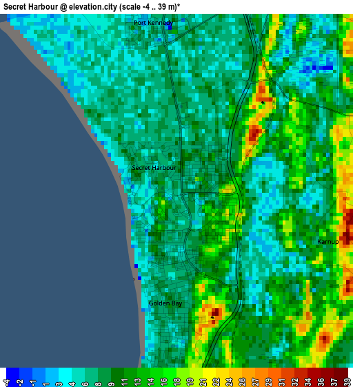 Secret Harbour elevation map