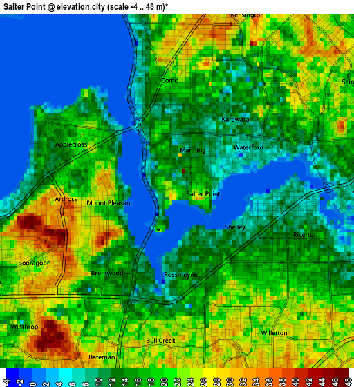 Salter Point elevation map