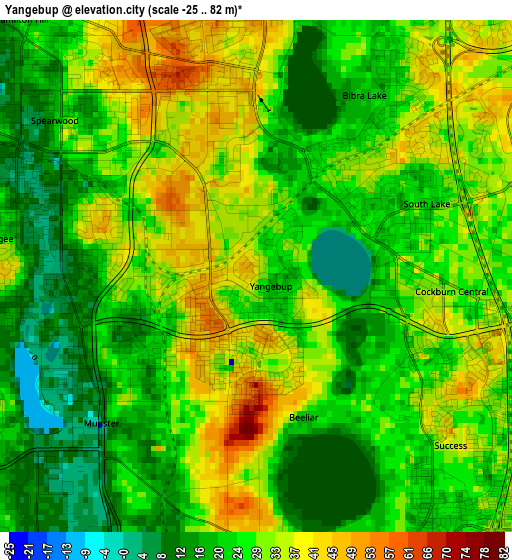 Yangebup elevation map