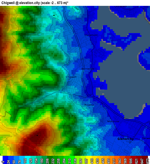 Chigwell elevation map