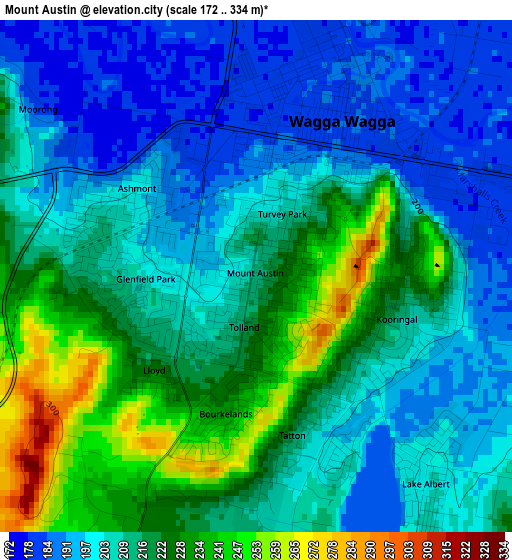 Mount Austin elevation map