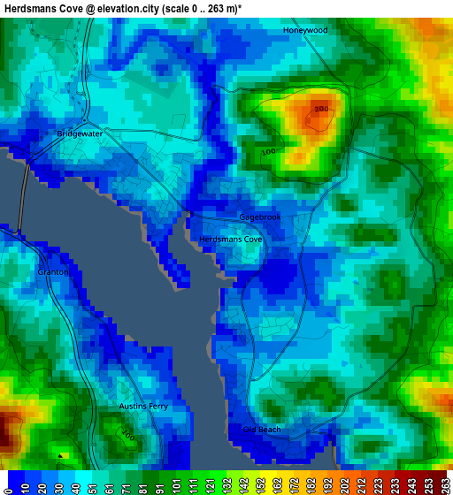 Herdsmans Cove elevation map