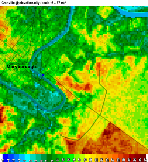 Granville elevation map