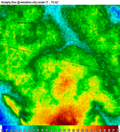 Humpty Doo elevation map