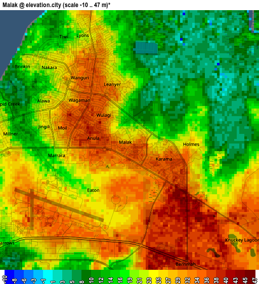 Malak elevation map