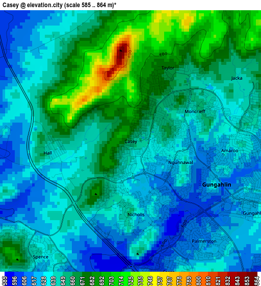 Casey elevation map