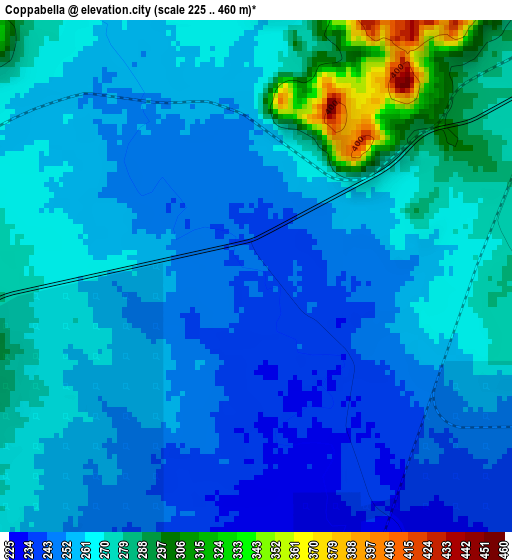 Coppabella elevation map