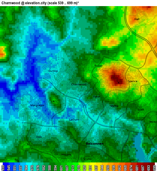 Charnwood elevation map