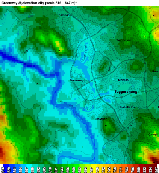 Greenway elevation map