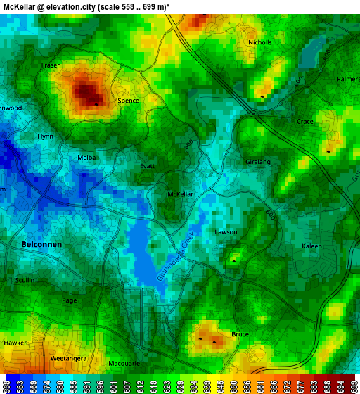 McKellar elevation map