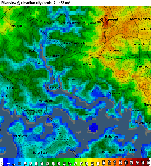 Riverview elevation map