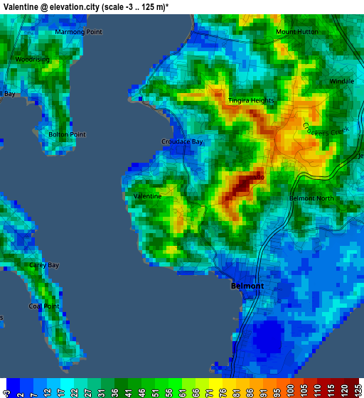 Valentine elevation map