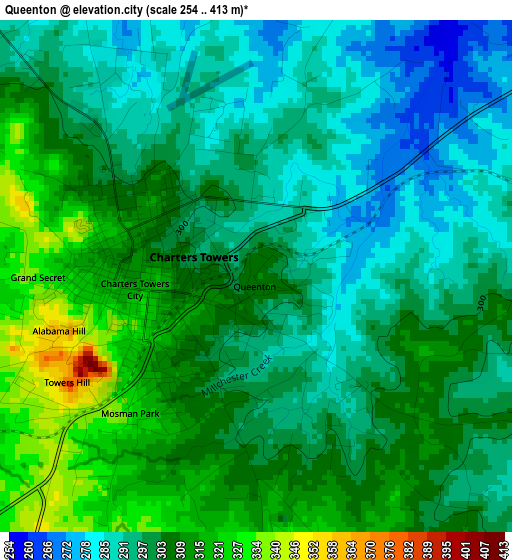 Queenton elevation map