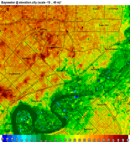 Bayswater elevation map