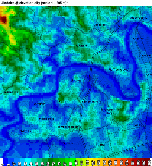 Jindalee elevation map