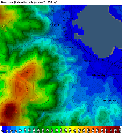 Montrose elevation map