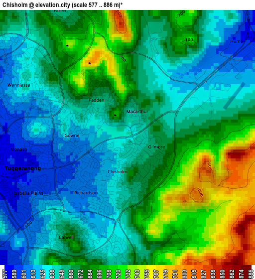 Chisholm elevation map