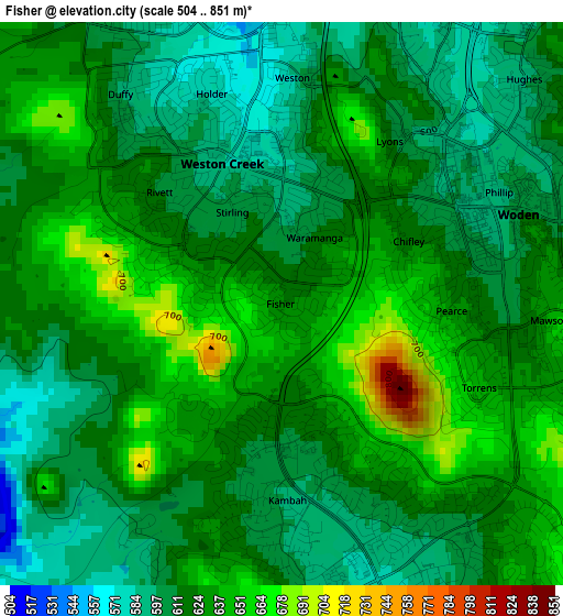 Fisher elevation map